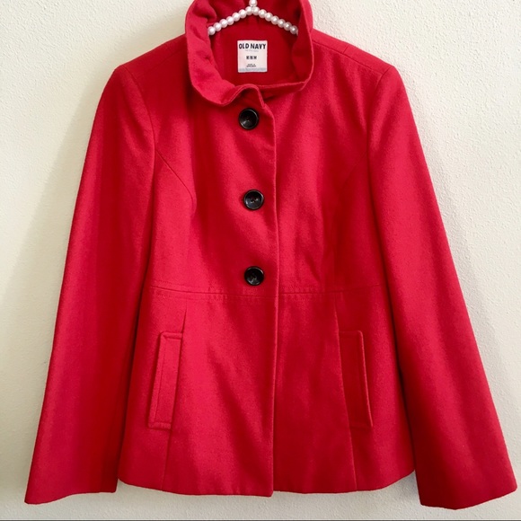 Old Navy Jackets & Blazers - Old Navy Women’s Red Wool Peacoat